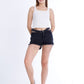 Double Waistband Gray Jeans Shorts With Strings OB-600ABL