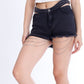 Double Waistband Gray Jeans Shorts With Strings OB-600ABL