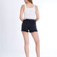 Double Waistband Gray Jeans Shorts With Strings OB-600ABL