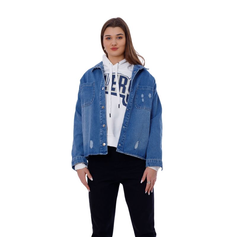 Jeans Jacket Oversized Boyfriend Medium Blue OJ-524B