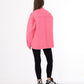 Gabardine Jacket With Pockets Front Buttons Pink Color OJ-512P