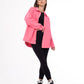 Gabardine Jacket With Pockets Front Buttons Pink Color OJ-512P