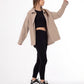 Gabardine Jacket With Pockets Front Buttons Beige Color OJ-512CR