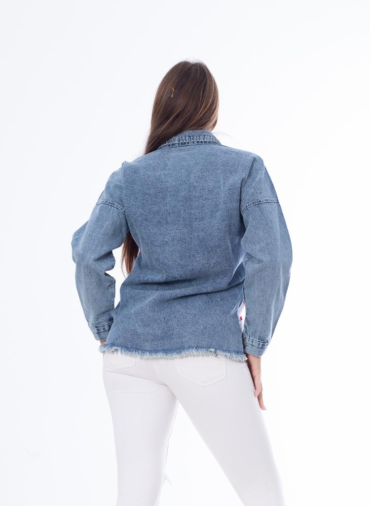 Caro Jeans Shirt Red and White MT-034R
