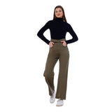 Stright Gabardine Pants Double Belts Oil Green OB-613Z