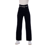 Stright Gabardine Pants Double Belt Black OB-613BK