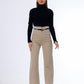 Stright Gabardine Pants Double Belts Beige OB-613BG