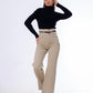 Stright Gabardine Pants Double Belts Beige OB-613BG