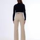 Stright Gabardine Pants Double Belts Beige OB-613BG