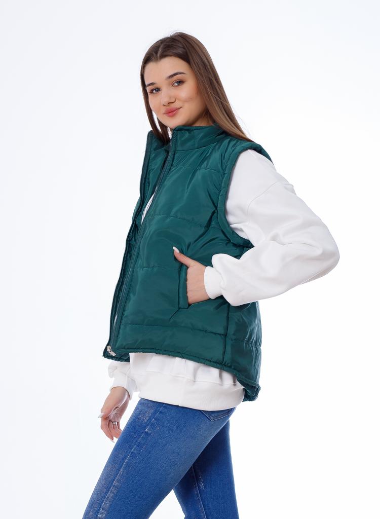 Waterproof Short Vest Dark Green Color OJ-518DG
