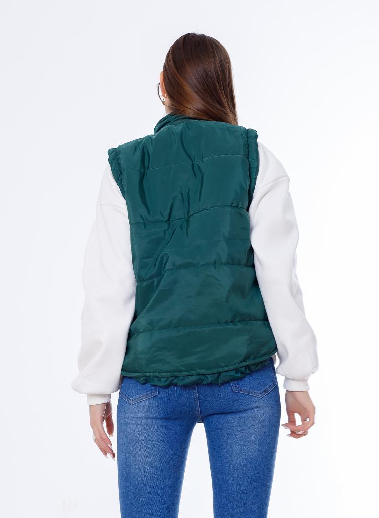Waterproof Short Vest Dark Green Color OJ-518DG