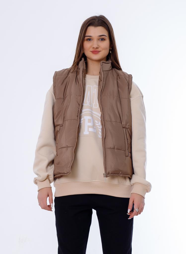 Waterproof Short Vest Brown Color OJ-518B