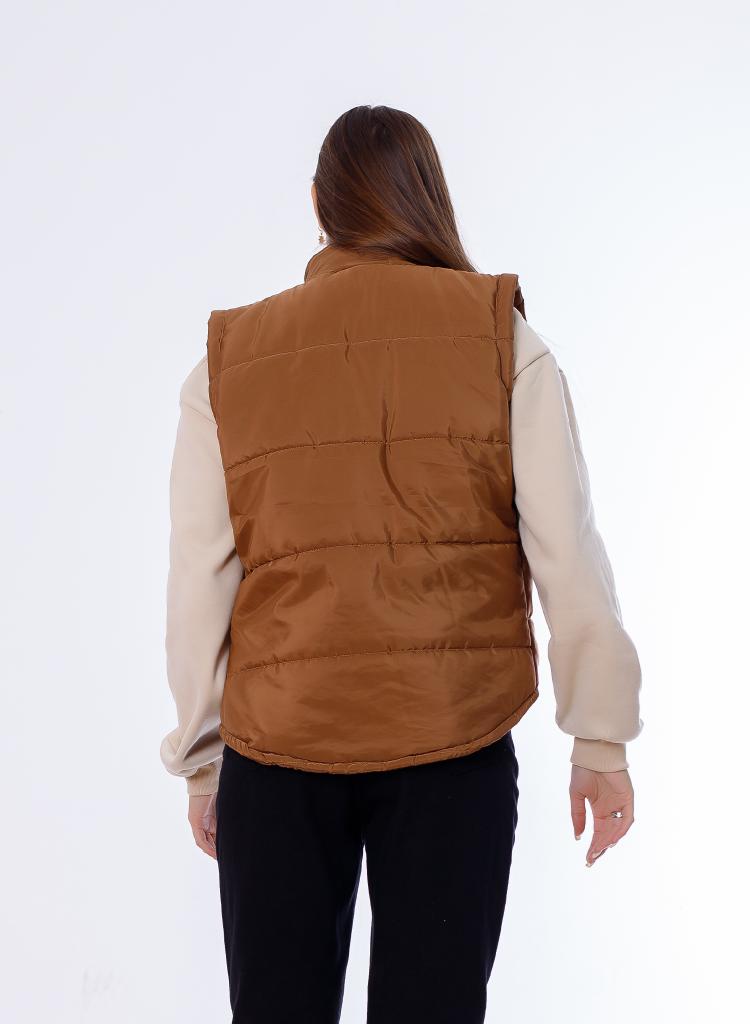 Waterproof Short Vest Brown Color OJ-518B