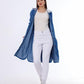 Long Jacket Mettllic Medium Blue