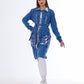 Long Jacket Mettllic Medium Blue