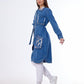 Long Jacket Mettllic Medium Blue