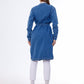 Long Jacket Mettllic Medium Blue
