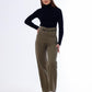 Stright Gabardine Pants Double Belts Oil Green OB-613Z