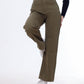 Stright Gabardine Pants Double Belts Oil Green OB-613Z