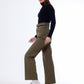 Stright Gabardine Pants Double Belts Oil Green OB-613Z