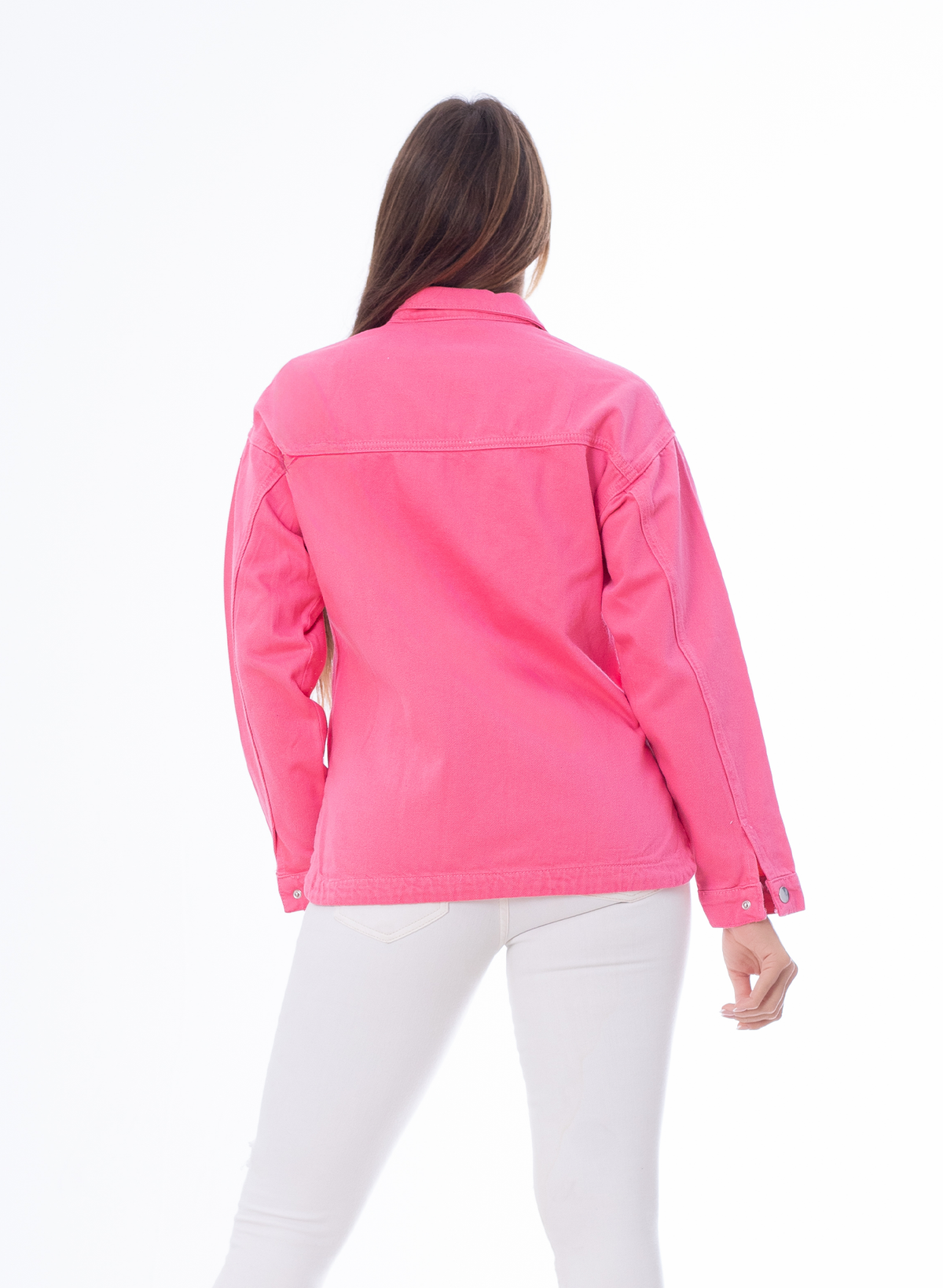 Gabardine Jacket With Strass Pink Color OJS-512P