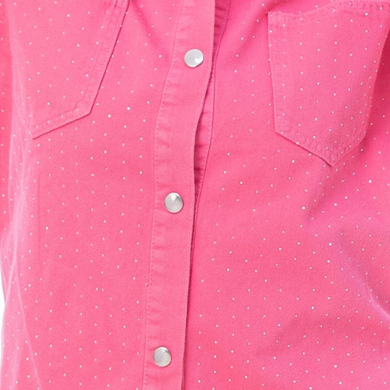 Gabardine Jacket With Strass Pink Color OJS-512P