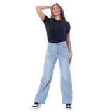 High Waist Straight Ice Blue Jeans Pants OB-350i
