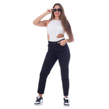 MomFit Boyfriend Black Gabardine OB-275BL