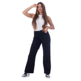 High Waist Straight Black Jeans Pants OB-350BL