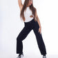 High Waist Straight Black Jeans Pants OB-350BL