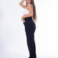 High Waist Straight Black Jeans Pants OB-350BL