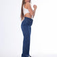 High Waist Straight Dark Blue Jeans Pants OB-350A