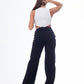 High Waist Eyelet Chain Detail Jeans Black OB-616BL