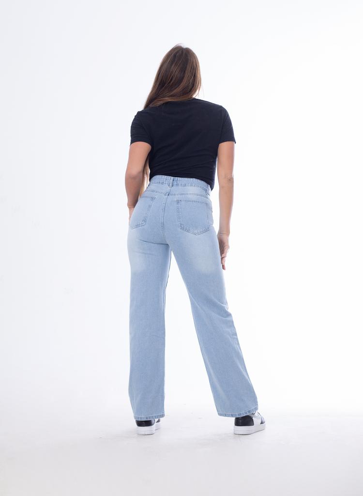 High Waist Straight Ice Blue Jeans Pants OB-350i