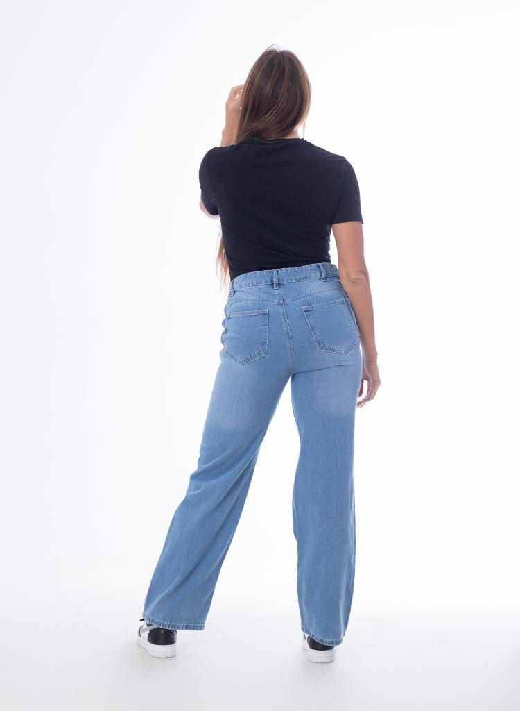 High Waist Eyelet Chain Detail Jeans Dark Blue OB-616B