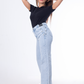 High Waist Eyelet Chain Detail Jeans Ice Blue OB-616i