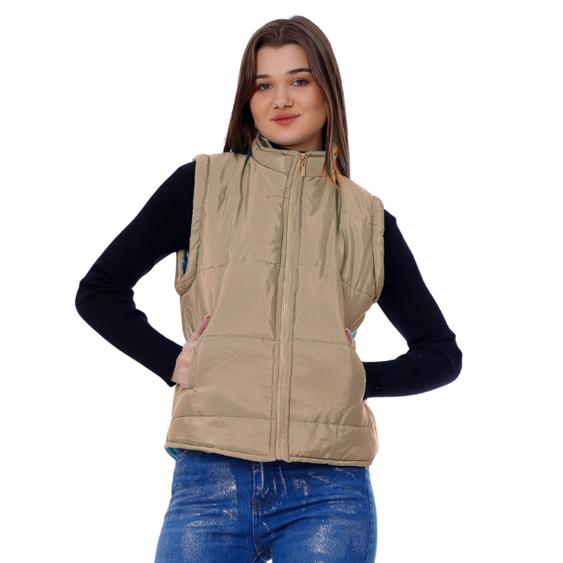 Waterproof Short Vest Light Beige Color OJ-518LB