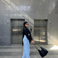 Strass Studded Jeans Pants Light Blue OBS-350C