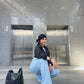 Strass Studded Jeans Pants Light Blue OBS-350C
