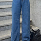 Strass Studded Jeans Pants Dark Blue OBS-350A