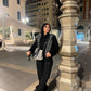 Strass Studded Jeans Pants Black OBS-350BL