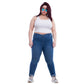 Plus Size High Waist Skinny Medium Blue Jeans Pants OH-320B