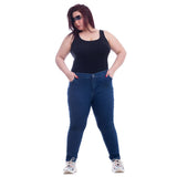 Plus Size High Waist Skinny Dark Blue Jeans Pants OH-320A