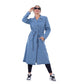 Denim coat with sleeves and belt Medium Blue OJ-012B