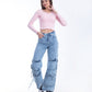 High waist Flap Pocket Cargo Light Quarry Jeans Pants OB-624V