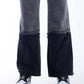 High Waist Black Burnt Leg Gary Jeans Pants OB-463CBL