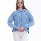 Jeans Jacket Double Belt Light Blue OJ-529C
