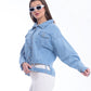 Jeans Jacket Double Belt Light Blue OJ-529C