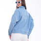 Jeans Jacket Double Belt Light Blue OJ-529C