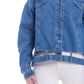 Jeans Jacket Double Belt Medium Blue OJ-529B